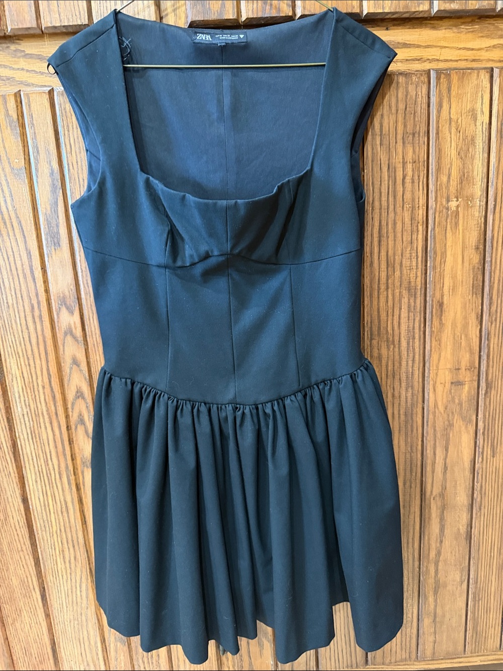 ZARA black fit and flare mini dress - size M